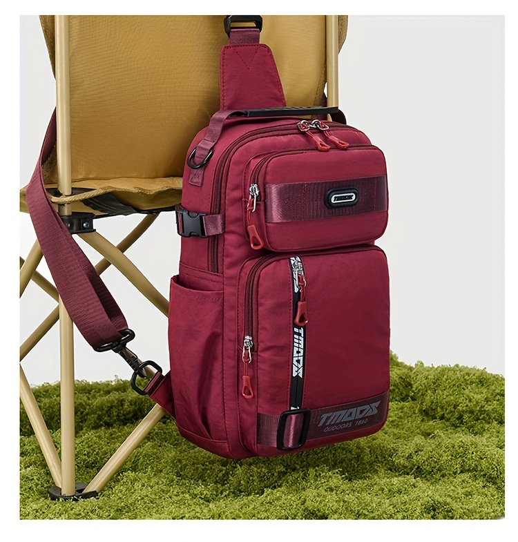 unisex chest backpack large capacity convertible crossbody handheld waist pack with multiple compartments padded shoulder straps waist clip for outdoor hiking gym travel durable casual outdoor bag 18 colors backpack for travel hiking essentials stylish outdoor gear secure zipper closure details 24