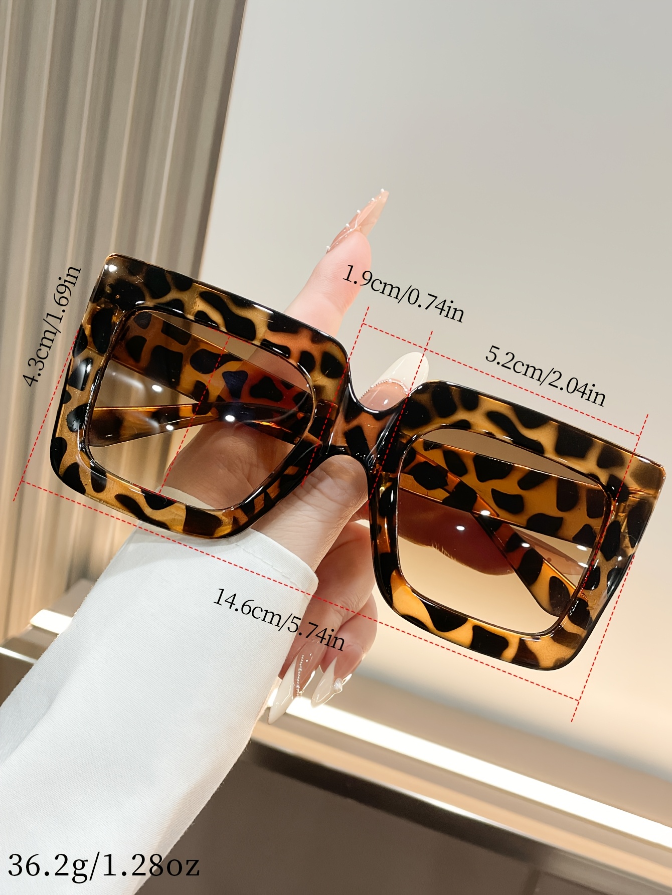 Leopard Print Vintage Sunglasses s-l400.jpg main image 3