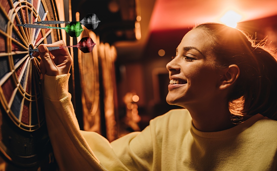 18pcs Premium Aluminum Dart Shafts Set - 53mm Medium Length, Assorted Colors with Enhanced Stability, Includes Flights & Rubber O-Rings for Steel Tip Darts - Ideal for Home, Clubs & Tournaments, Darts Accessories