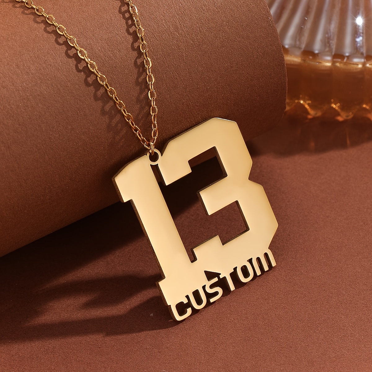 

Custom Letter Name Men Women Necklace Stylish Number Thirteen Pendant Stainless Steel Trendy Jewelry Friend Birthday Gift