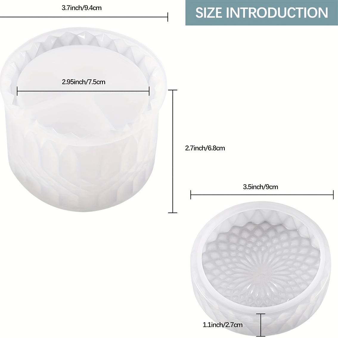 TEMU Jar With Lid Resin Mold, Creative Rocket Organizer Epoxy Resin Silicone Mold, Handmade Plaster For Storage Jars, Candle Holders, Containers,