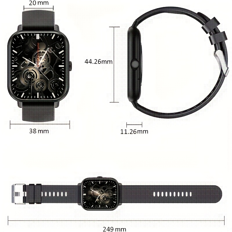 Montre Connectée Homme et Femme 1.83 pouces | Montre Connectée Sport avec en Silicone Confortable, Multiples Modes Sportifs, Motif de Cadran Interchangeable, Suivi de Fitness, Rappel d'Informations, Rappel de Sedentarité, Rappel d'Alarme, Chronomètre, Appel