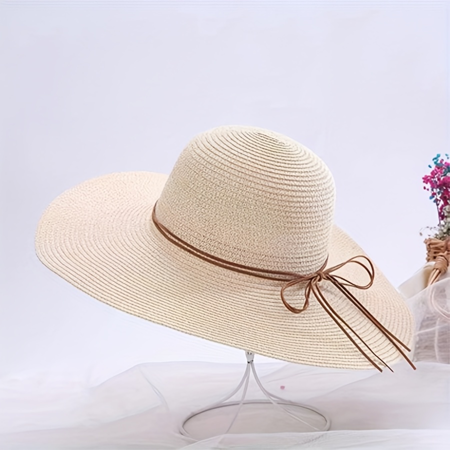 Chic Straw Sun Hat, Perfect For Summer Beach Vacations, Weddings, And