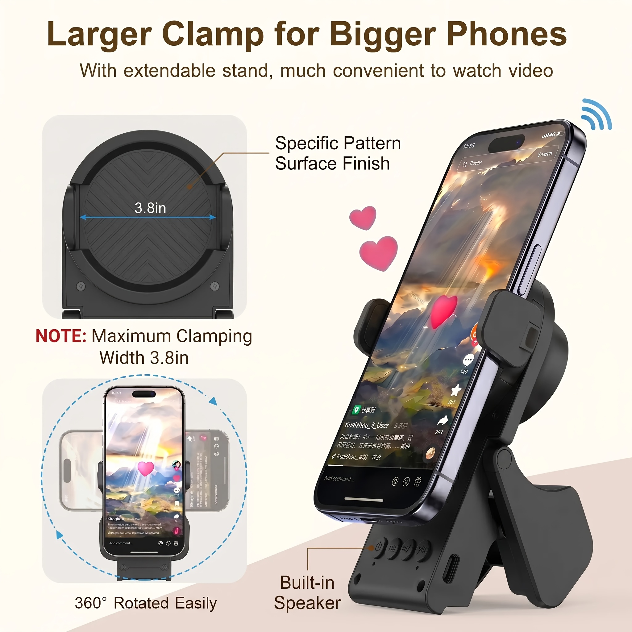 Rotating phone stand with wireless remote - image 3
