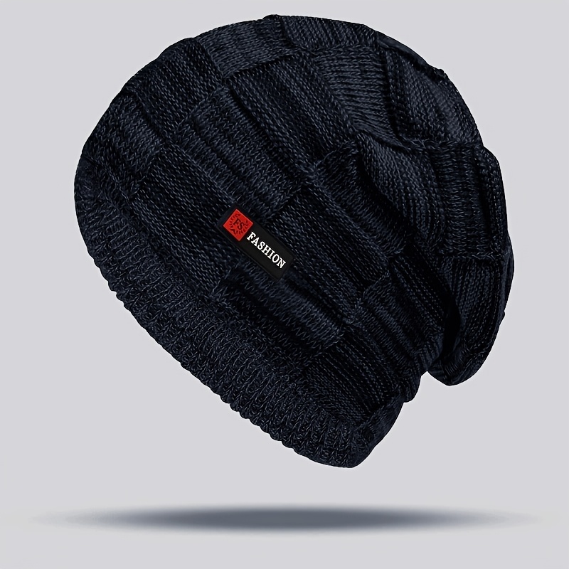 New Fashionable Men's Knitted Hat, Autumn And Winter Warm And Cold Ear Protection Hat, For Gifts