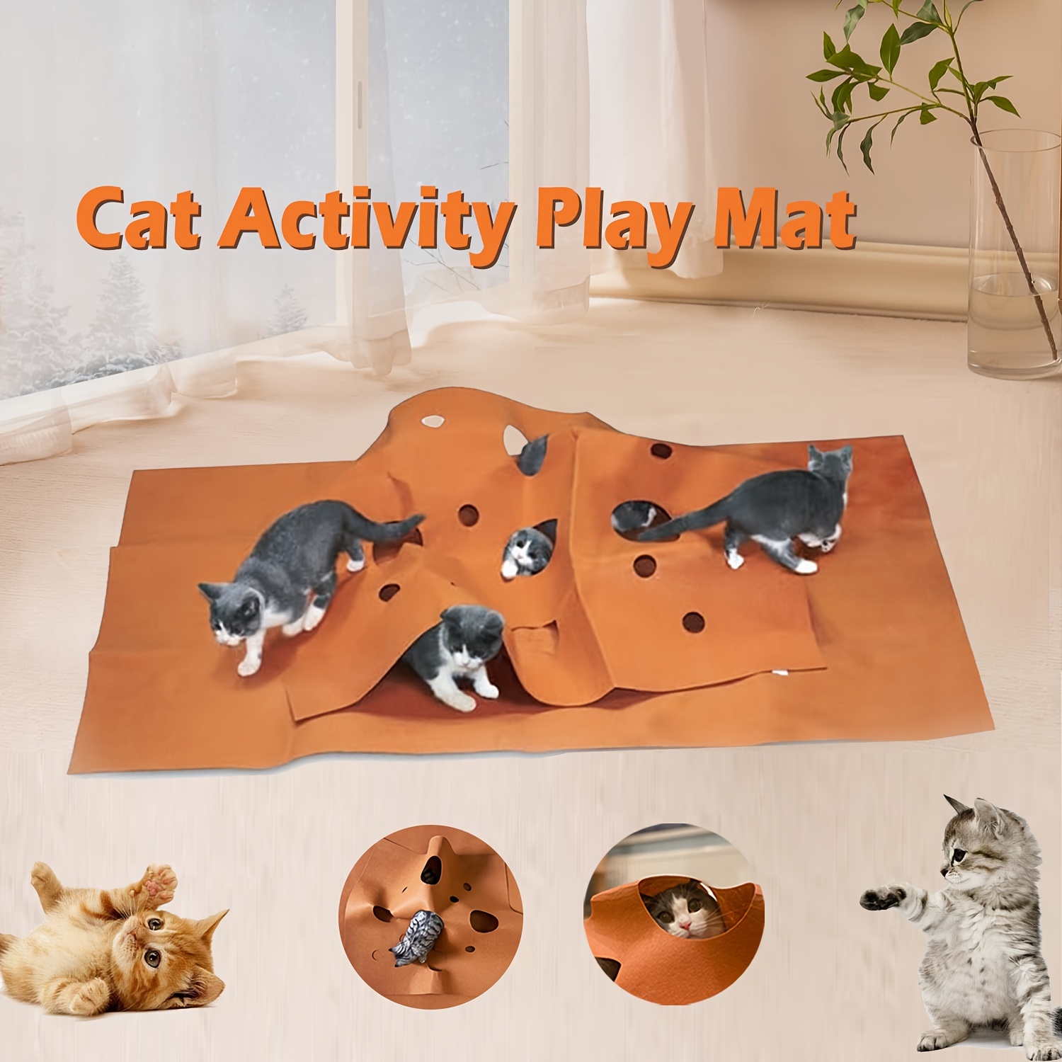 cat activity play mat pet agility training pad biting region name