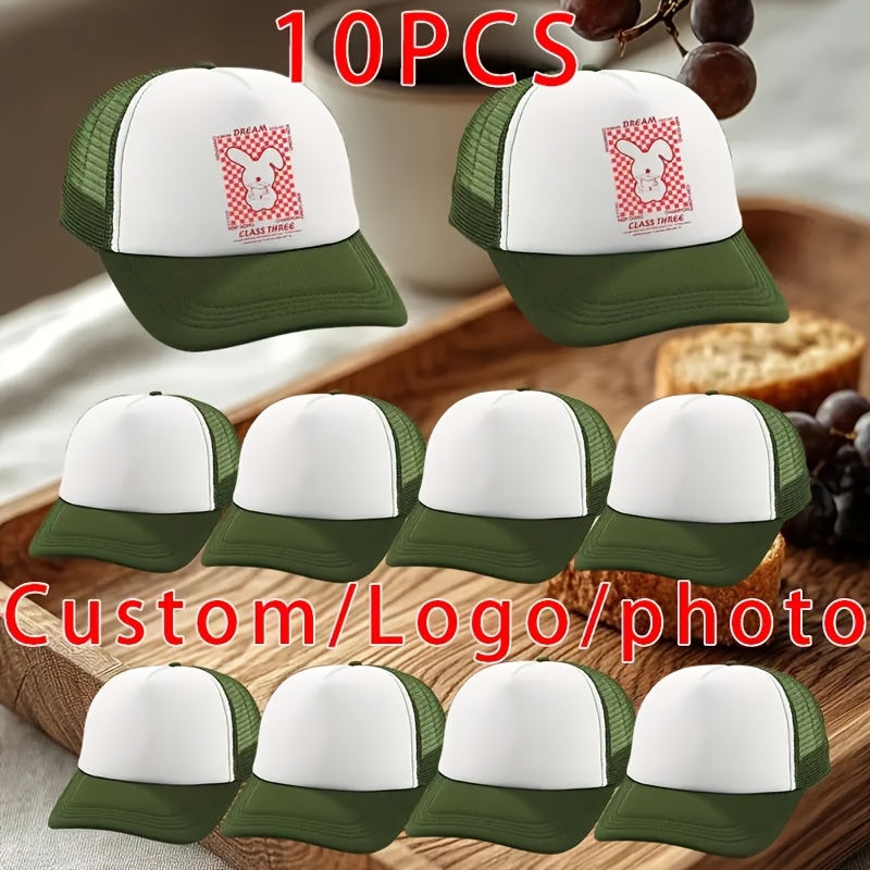 10pcs Customizable DIY Casual Style Baseball Caps