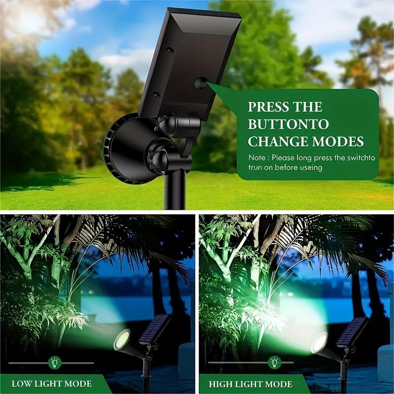 

1pc Solar-powered Spotlight For Garden - Rgb Landscape Tree & Lawn Light, Perfect For Roadside, Villa, Yard, Park Decor - Energy-efficient, Easy Install