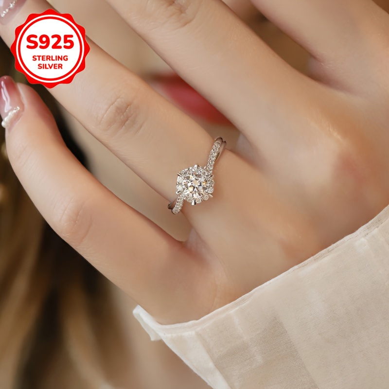 925 Silver Adjustable Ring with Moissanite - Bohemian Style