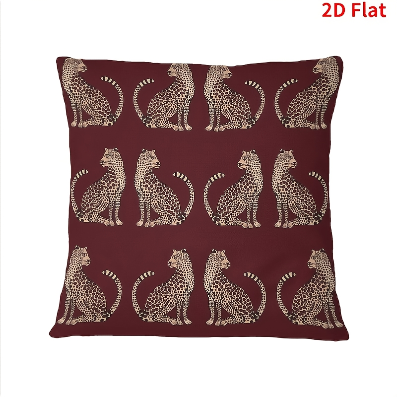 TEMU 1pc,luxury Burgundy Print Pattern Pillow Cover, Sofa Pillow Cover, Suitable For Sofa, Living Room, Bedroom Home Decoration (multiple Sizes ,