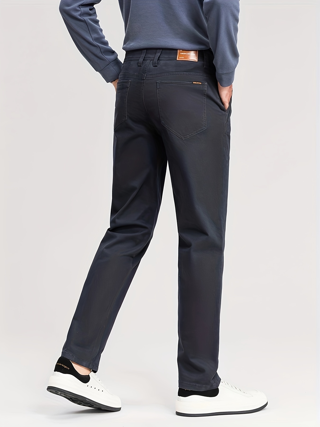 men' cotton blend casual pants 98% cotton 2% - Temu Canada