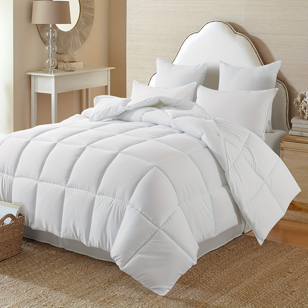 

Down Alternative Comforter (white, Full) - All Season Soft Quilted Full Size Bed Comforter - Duvet Insert With Corner Tabs - Winter Summer Warm Fluffy, 82x86 Inches