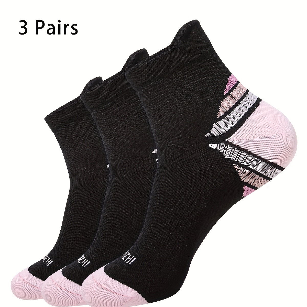 E-shop 3 Paar Radsport-Kompressionssocken für Damen Herren, Lauf-Sportsocken, schnelltrocknende atmungsaktive Druckstrümpfe