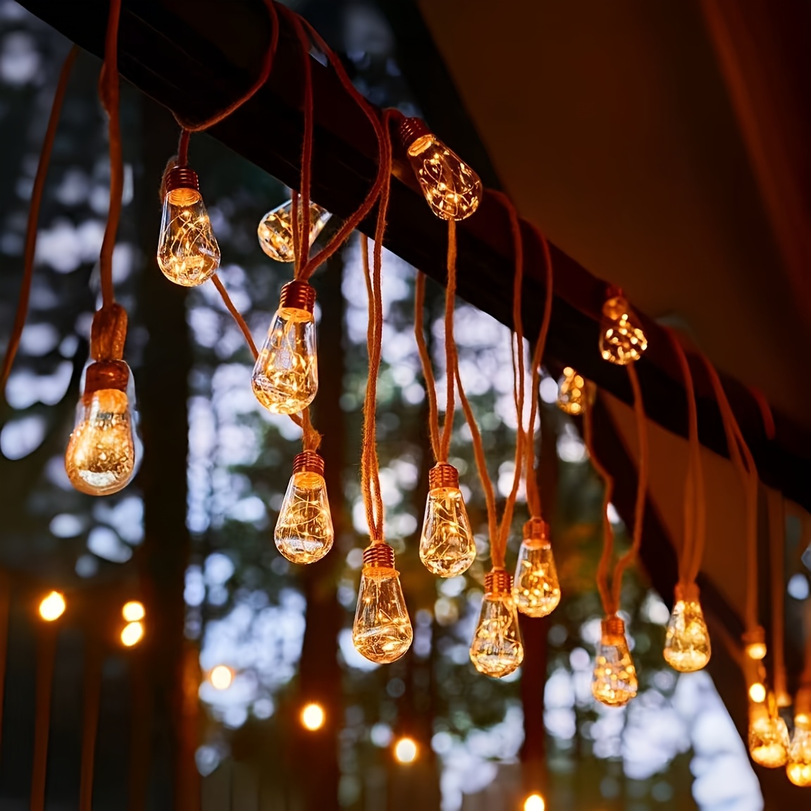 Solar Rope Light String with Remote Control, Multi-Mode Outdoor Hanging Lights