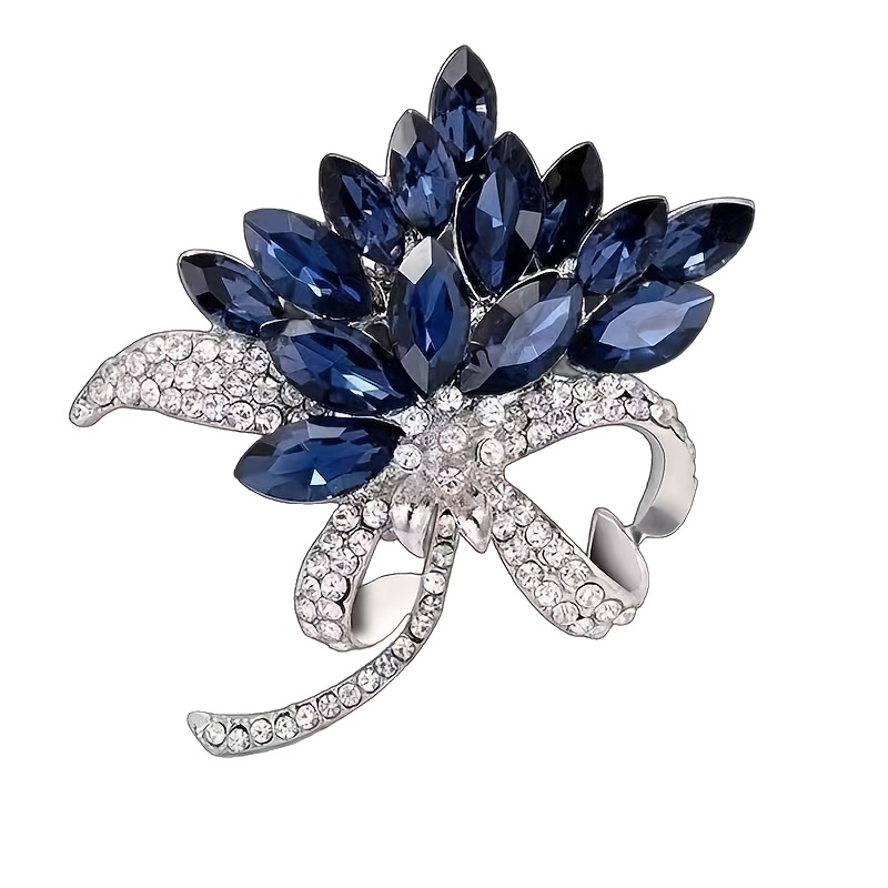 TEMU Broche de lujo exquisito de para mujer, ramillete de diseño de para abrigos y trajes, alfiler de moda, regalo de Navidad