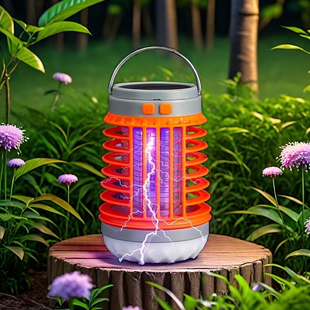 TEMU 1pc Solar Bug Zapper Outdoor, 3 In 1 Zapper, Portable, Rechargeable Cordless Bug Zapper Outdoor With, Portable Electric Fly Zapper For Patio,