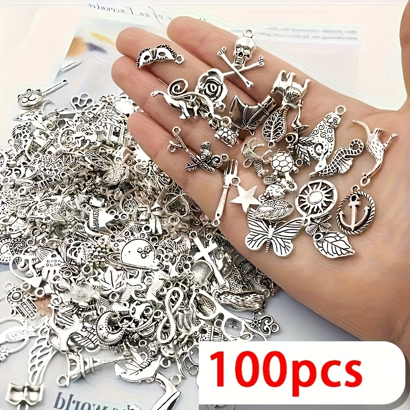 100 200  mixed charms for   bracelet necklace making assorted pendants beads and findings bulk small business supplies for jewelry crafting jewelry making supplies crafting accessories decorative charms durable charms charm for jewelry charm bulk charm for jewelry making materials for jewelry making charm for bracelet pendant for jewelry making