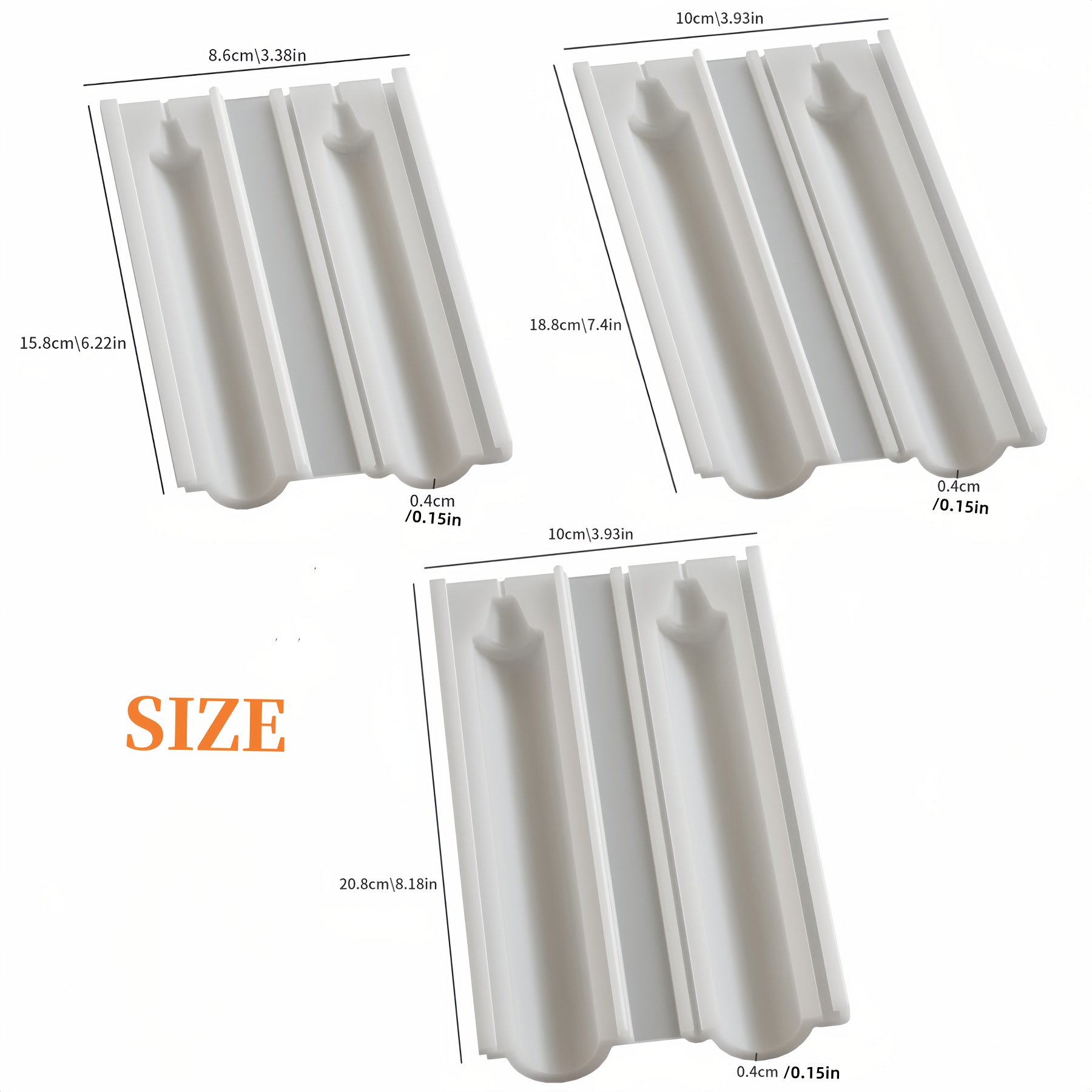 E-shop Set mit 3 Kerzen Silikonformen, Größe 15 cm, 18 cm und 20 cm, mit langem zylindrischem Design für 3D-Kerzen, geeignet für Gießen, Projekte,