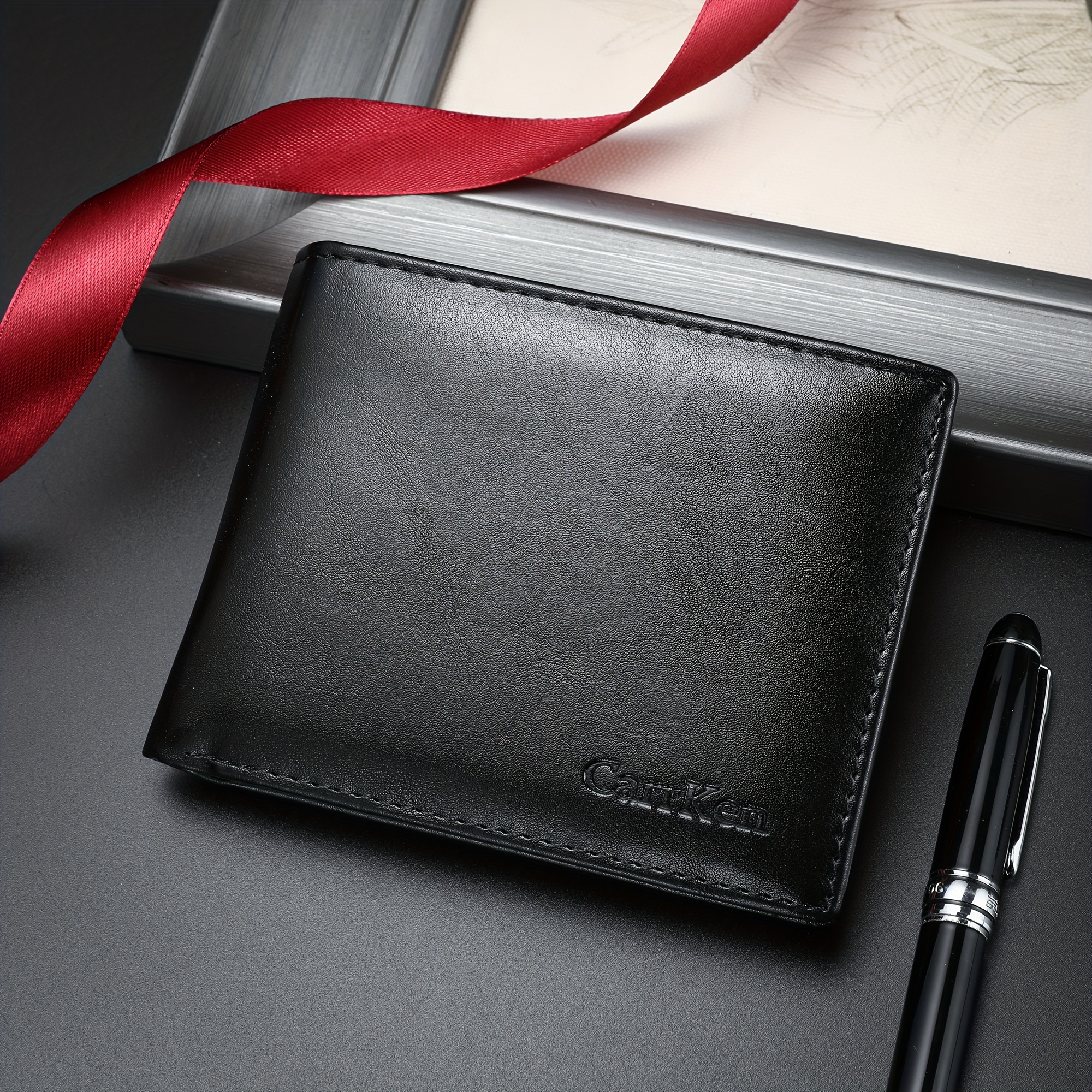 Image of New Carrken Men's Wallet Vintage Fashion Gradient Multifunctional Money Clip Youth Student Versatile Card Holder Gift For Boys