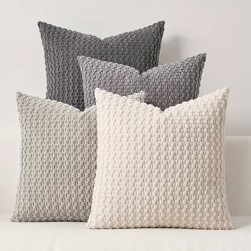 4pcs soft corduroy modern double sided design sofa pillow covers office lumbar pillow cases bedside cushion covers durable machine washable decorative cushion covers for sofas and beds only pillow covers are included