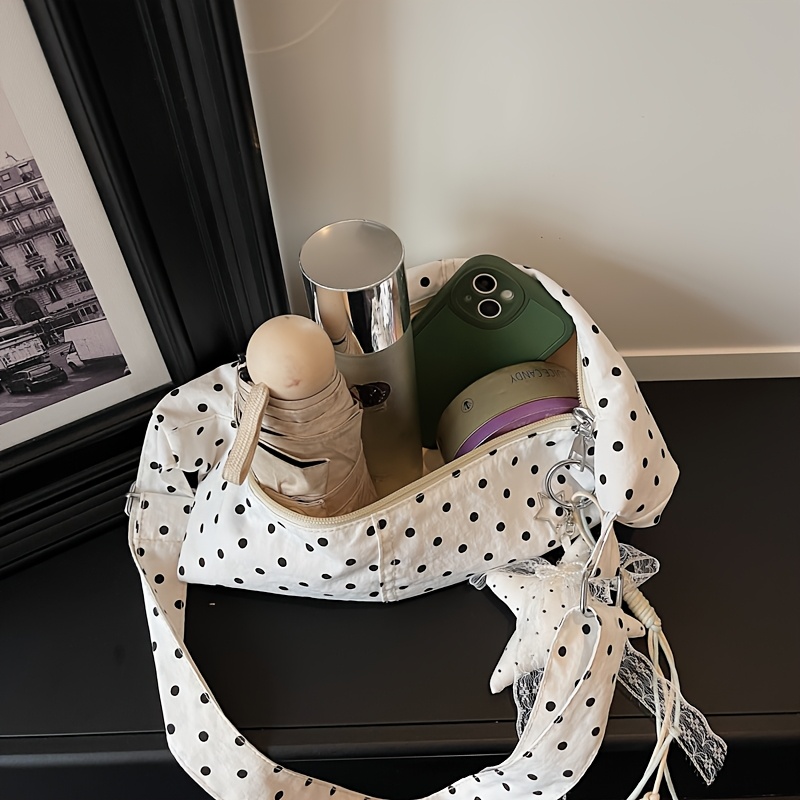Polka Dot Star Pendant Dumpling Crossbody Bag_voghion.com