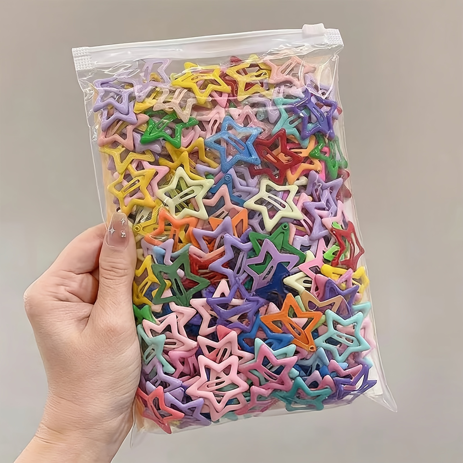 50 piezas de nuevas pinzas para el pelo de estrella   de caramelo para mujer, dulces y bonitas, no dañan el cabello, adecuadas para    , peinados y decoración, accesorios versátiles para el cabello de mujer