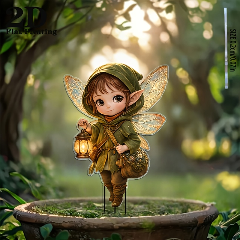 TEMU 2d Flat - 【2d Flat】 2d Flat - [2d Flat] 2d Flat, Lantern Garden Stake - With Light Effect Design, No Electricity Needed, Lightweight