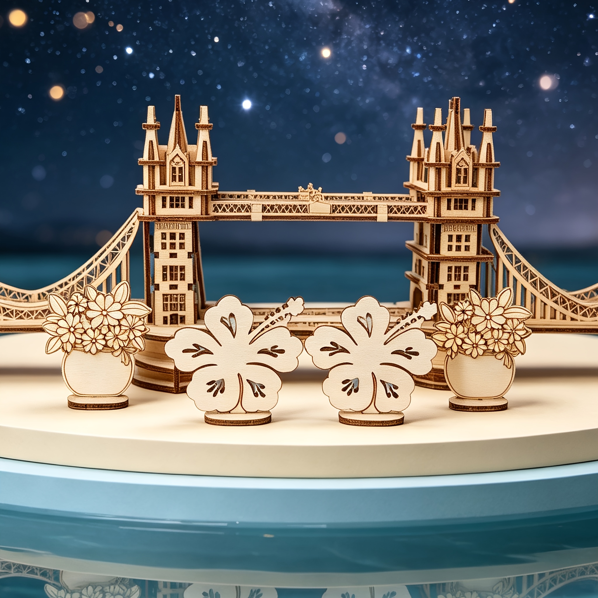3D Wooden Tower Bridge Puzzle Assembly Model Kit