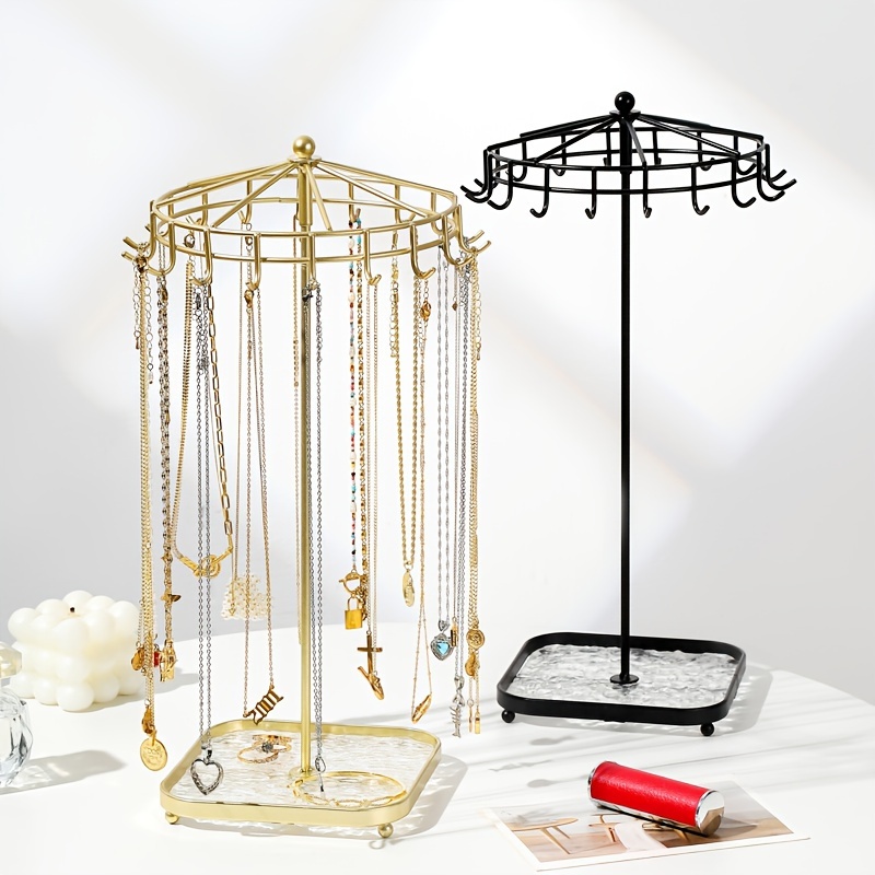 

Rotatable 18- Jewelry Organizer - Disassembly, Desktop Necklace & Earring For Display