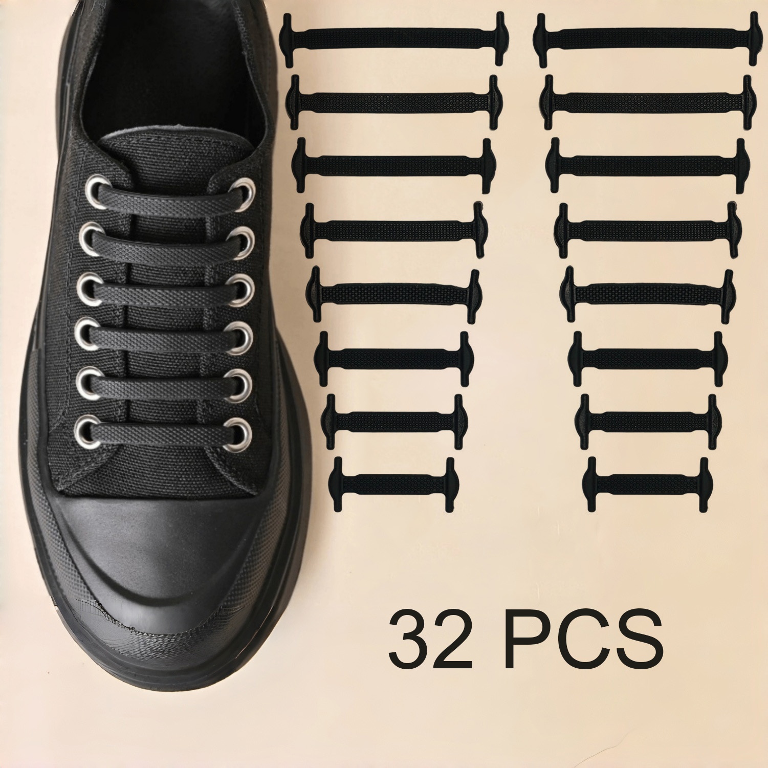 TEMU 32 pezzi di lacci per scarpe a forma di T, design senza lacci, e facili da pulire, da , adatti per scarpe sportive, scarpe casual, sneakers, /,