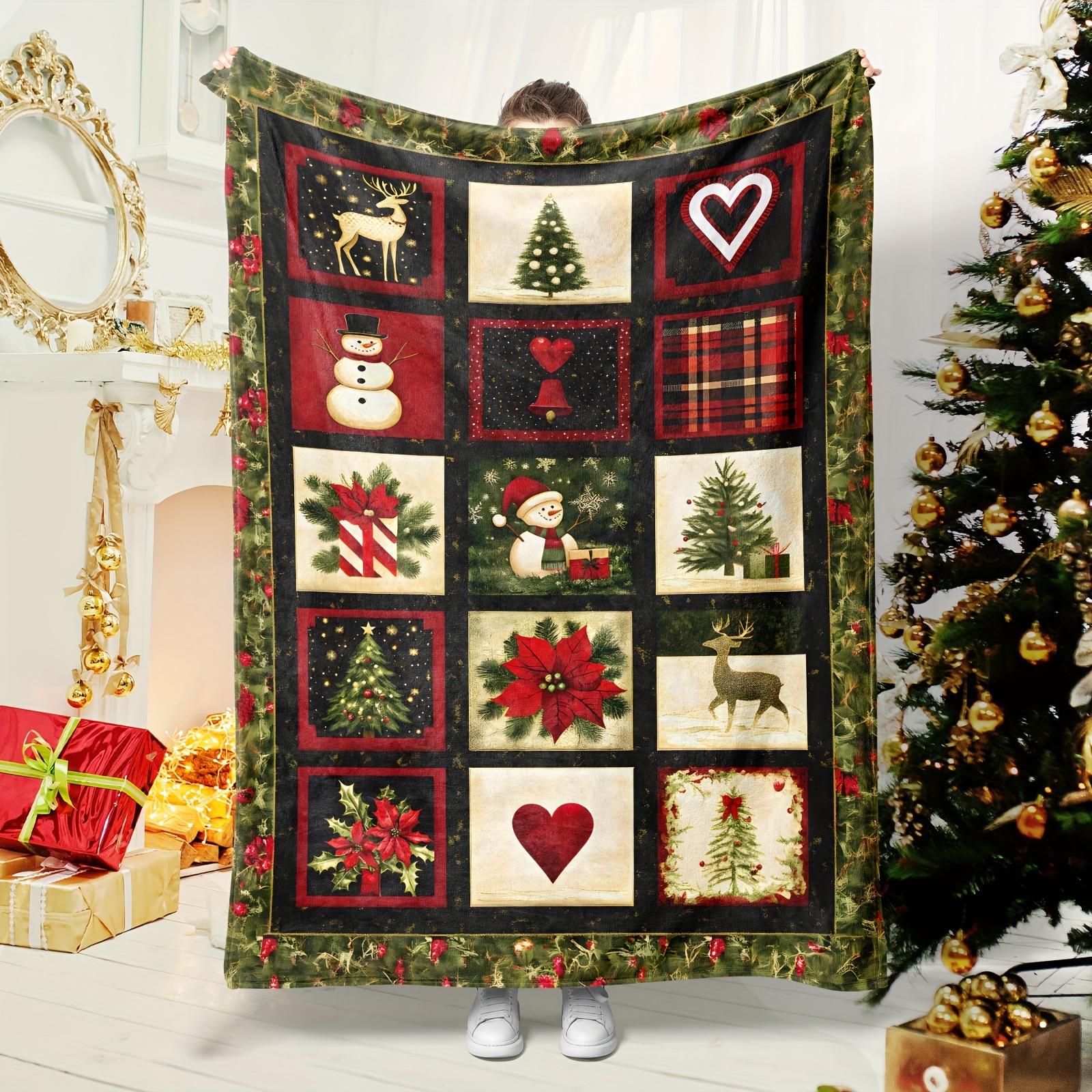 

Christmas Flannel Blanket - Snowman, & | Red & Decor For , Bed, Sofa |