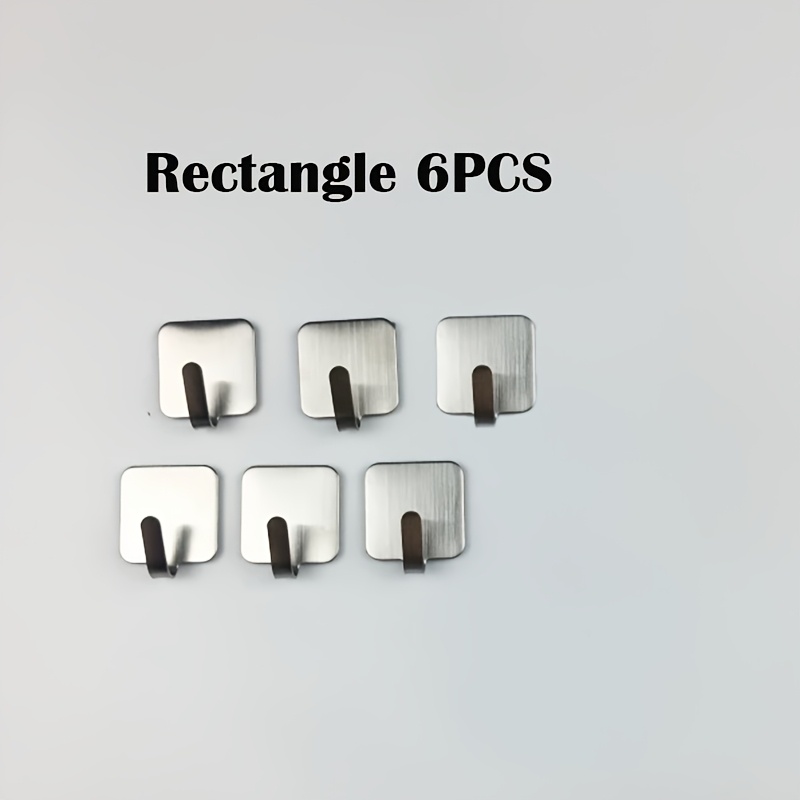 6pcs No Drilling Stainless Steel Small Adhesive Hooks, Small Metal Hooks, Mini Round Hooks, Used For Festivals, Hanging Storage, Small Hooks Please Do Not Hang Heavy Objects