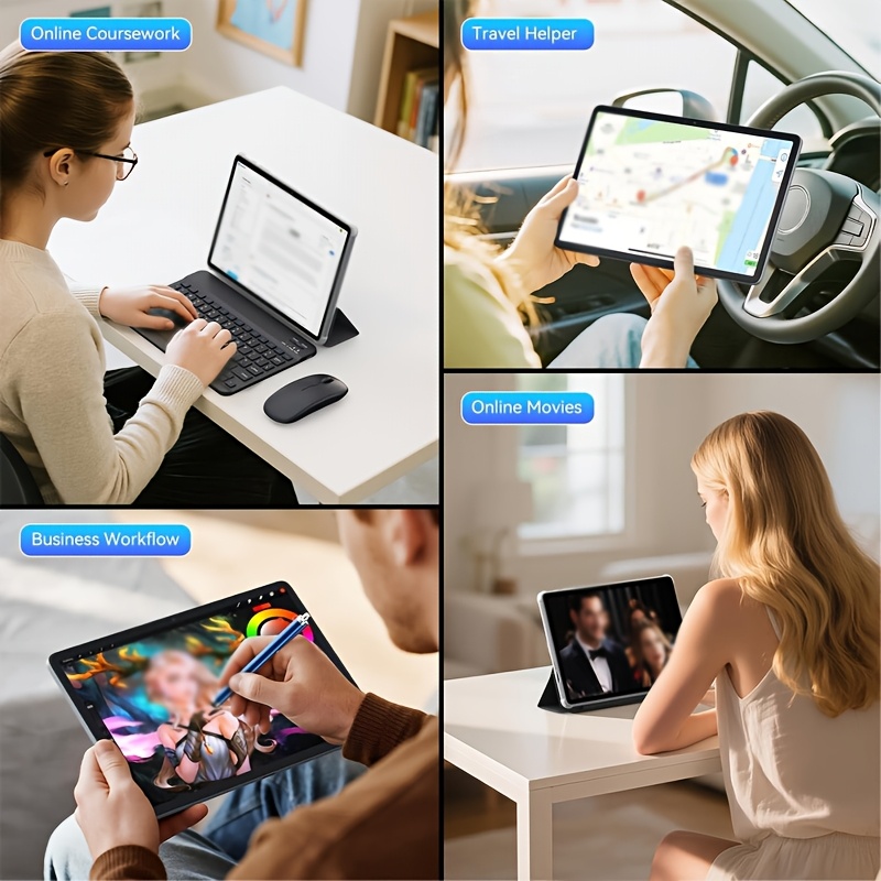 2 in 1 Android 15 Tablet Latest Tablets, 10.1 Inch Tablet 8GB RAM 128GB ROM, 2 in 1 Tablet with Keyboard, Case, Stylus, 8000Mah Long Battery Life, Tablet PC, 5G Wifi, 5MP 16MP Dual Camera, 1280 X 800 FHD IPS Screen, Tablet, Pad, Tablet, Pad