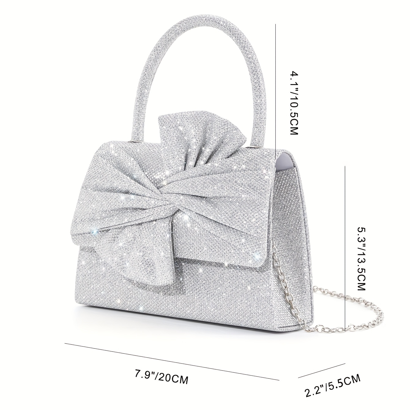 Sparkling Bow Tote Bag with Multi-Functional Carrying Options