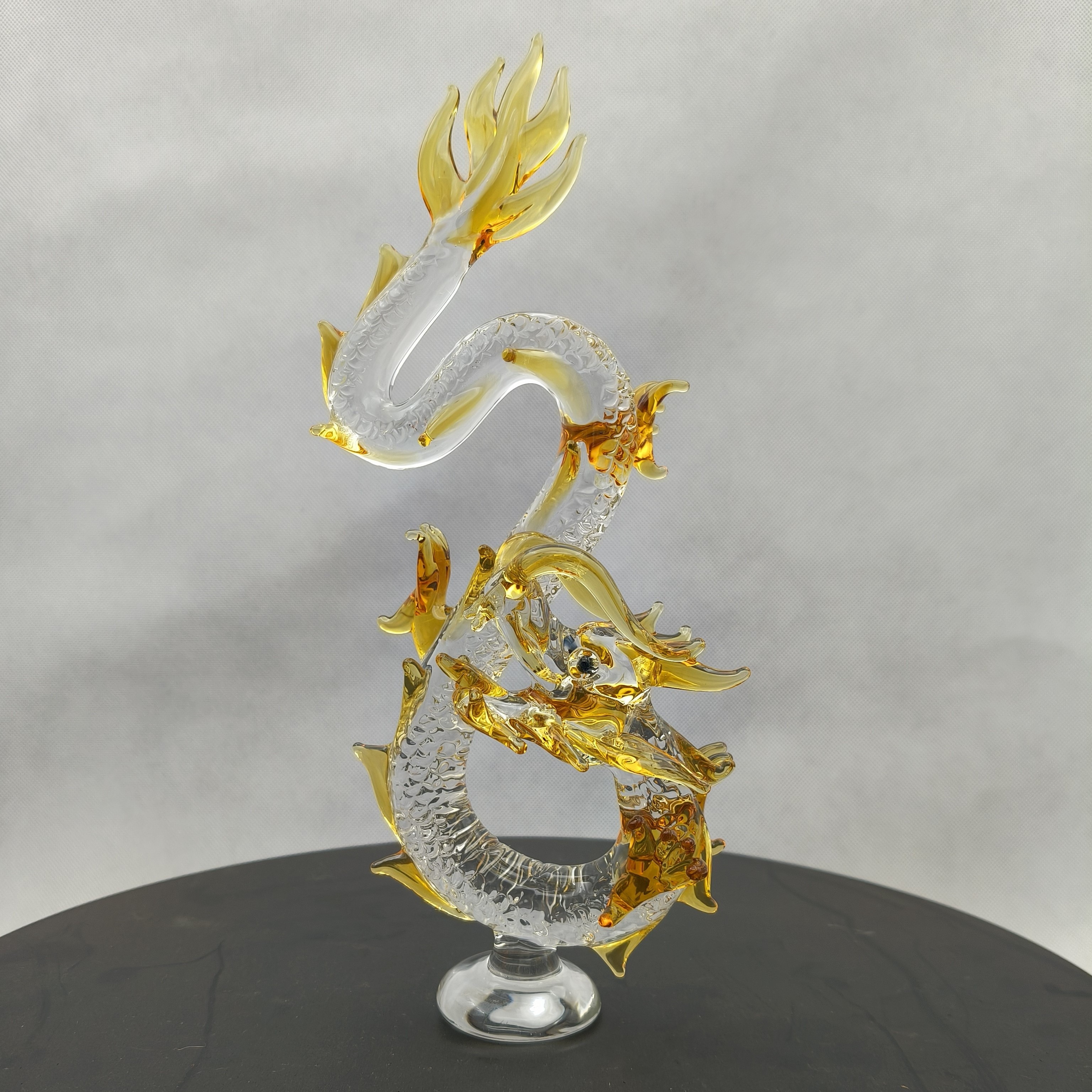 ドラゴン彫刻 金銀 置物 ドラゴン 銅像 金色と銀色のドラゴン像 金色銀色ドラゴン像 置物 seven