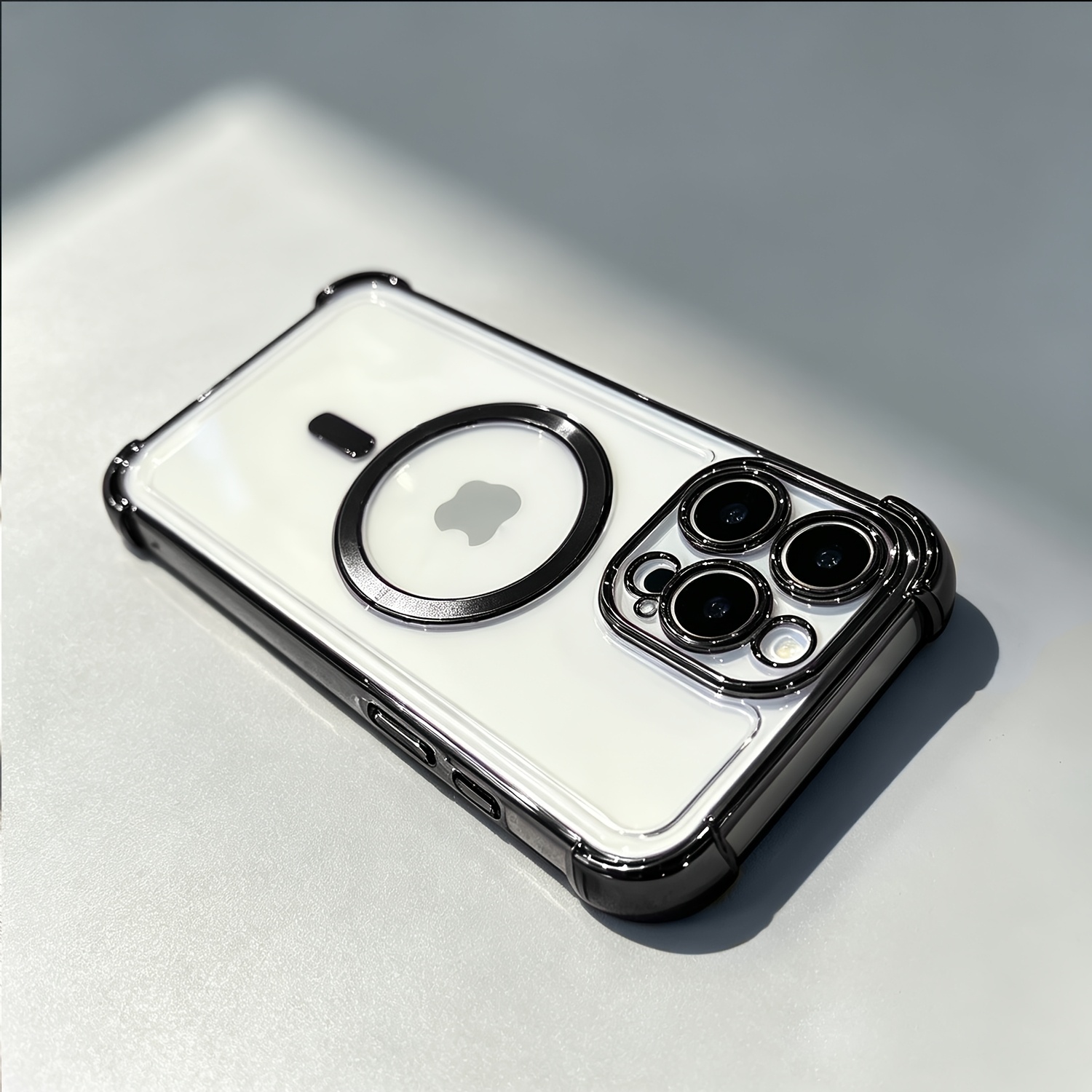 TEMU Phone Case - Shockproof Plating Magnetic Phone Case Slim Anti Drop Protective Cover For Iphone 16 15 14 13 12 11 Pro