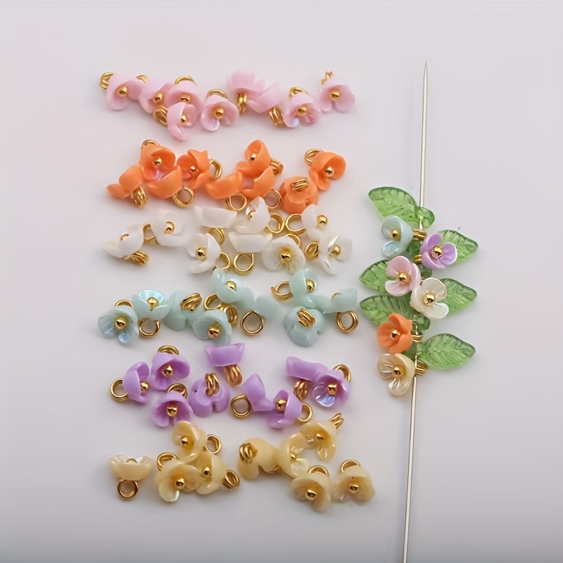 TEMU 20 piezas de colgantes de flores de resina de para la fabricación de pulseras, collares y aretes