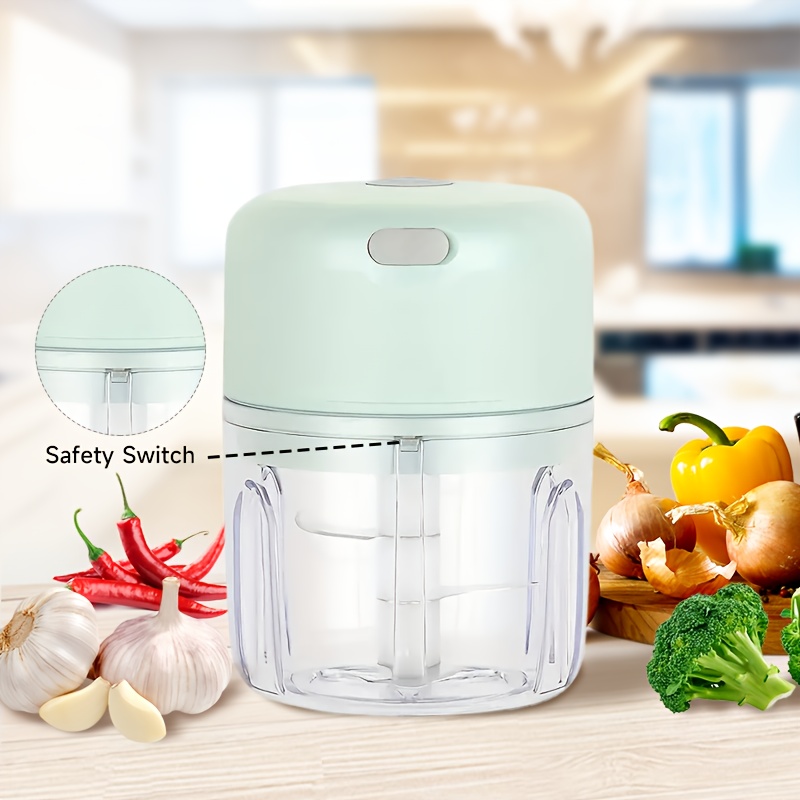 usb rechargeable mini electric garlic chopper food mill portable   for mashing garlic ginger chili onion meat durable plastic 36v safe voltage easy clean kitchen appliance garlic masher sleek appliance transparent container Product details 6