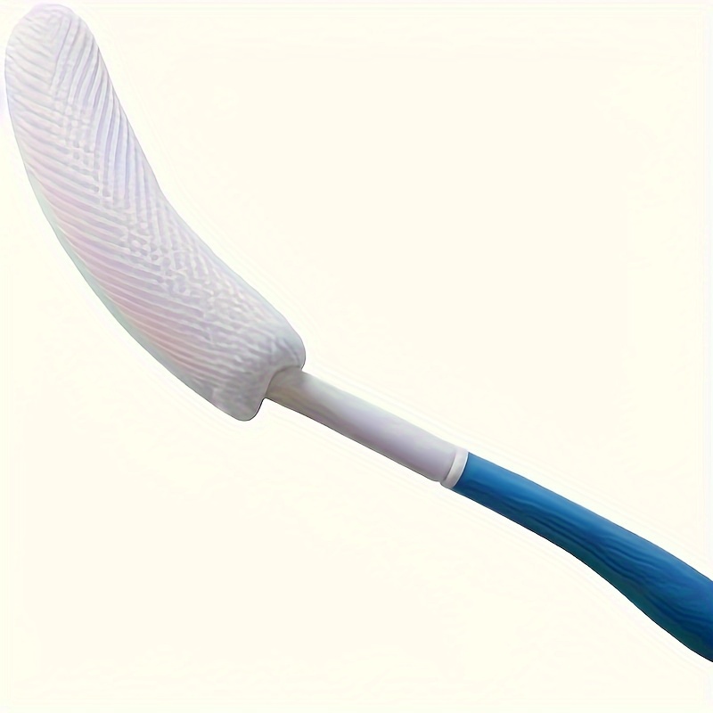 

1pc, Long Anti-slip Curved Handle Shower Brush, Suitable For Middle-aged And Elderly People/pregnant Women Bathing