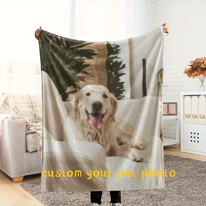 

Couverture Photo Personnalisée pour Animaux de Compagnie - Flanelle Douce, Jeté Personnalisé pour Chiens & Chats - Cadeau Unique pour les des Animaux, Chaud pour le Canapé, Couverture pour Chien