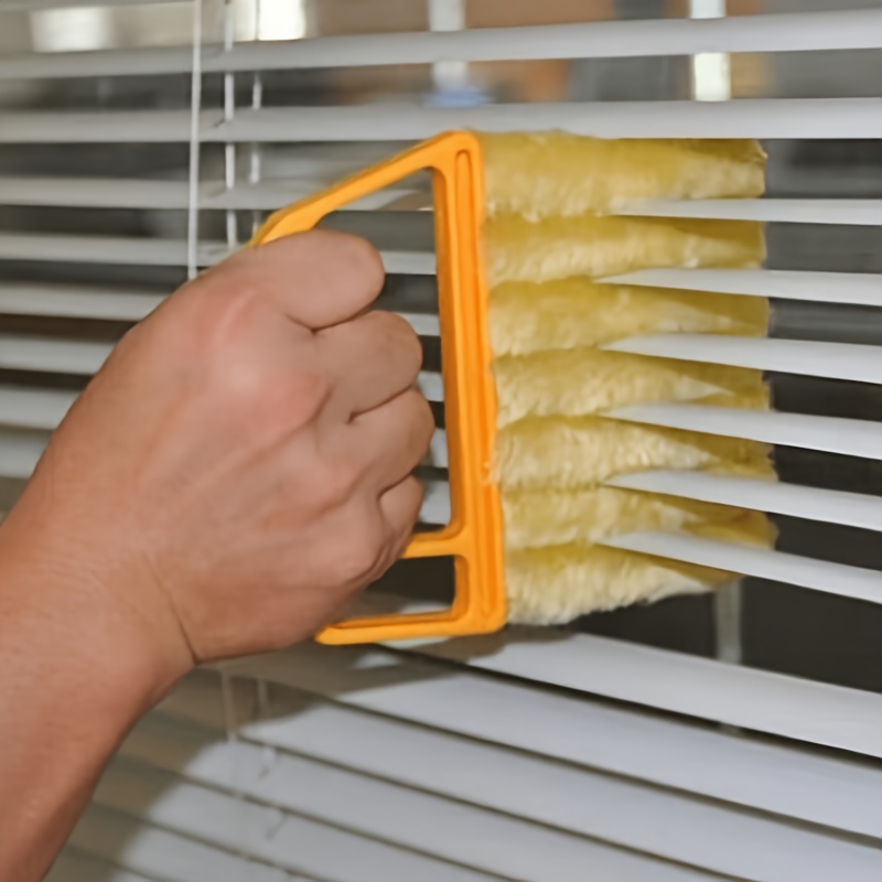 TEMU Heavy-duty Window & Brush With Handle - Dust & Dirt Removal For Mini/vertical/horizontal Blinds, Mini Blinds, Venetian Blinds, Roller Blinds -