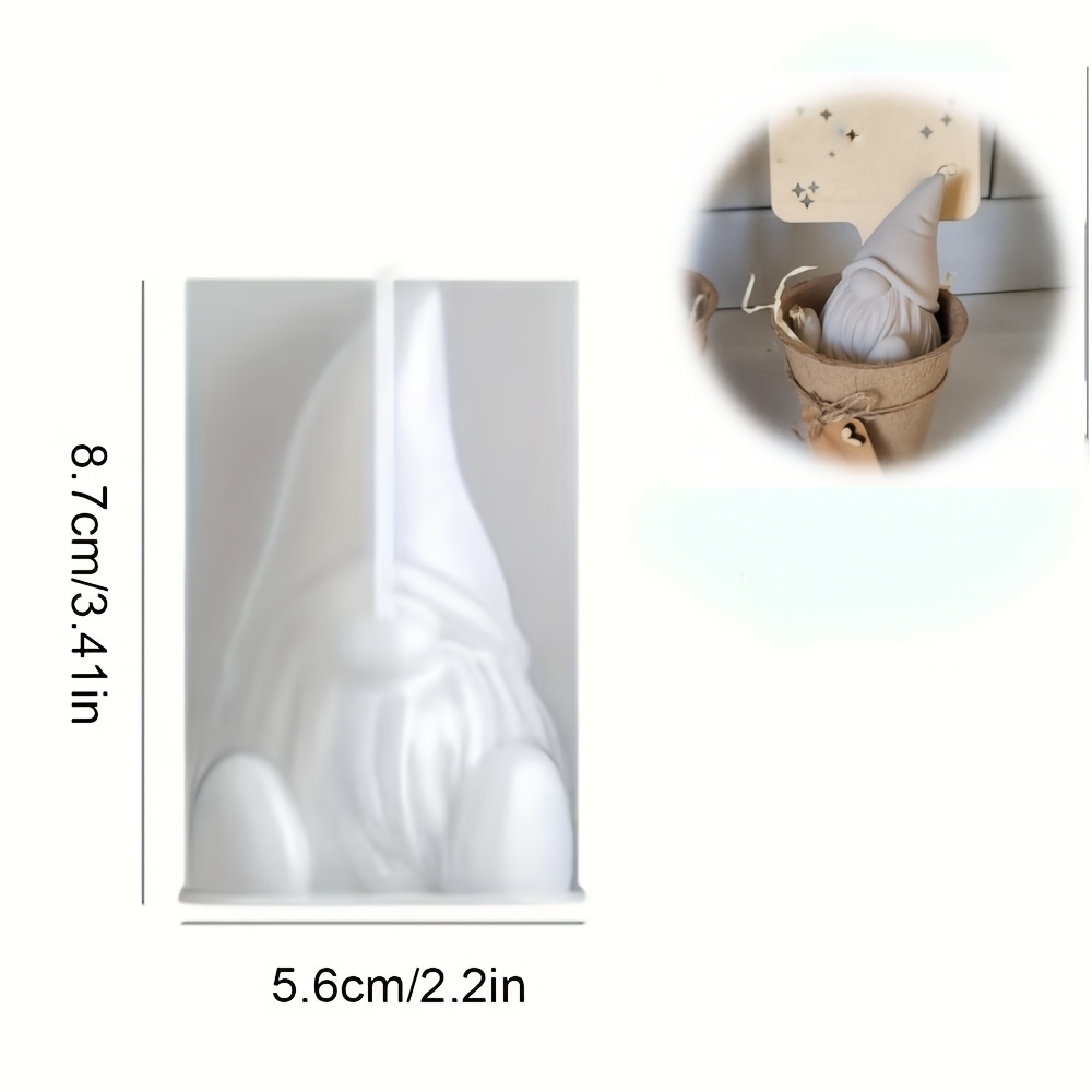 1x Christmas Gnome/dwarf Candle Mold (silicone/clay Mold) Elf Mold (suitable For Epoxy Resin, Soap, And Candles)