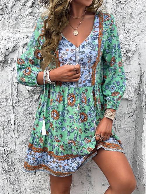 bohemian casual resort style dress for spring and summer