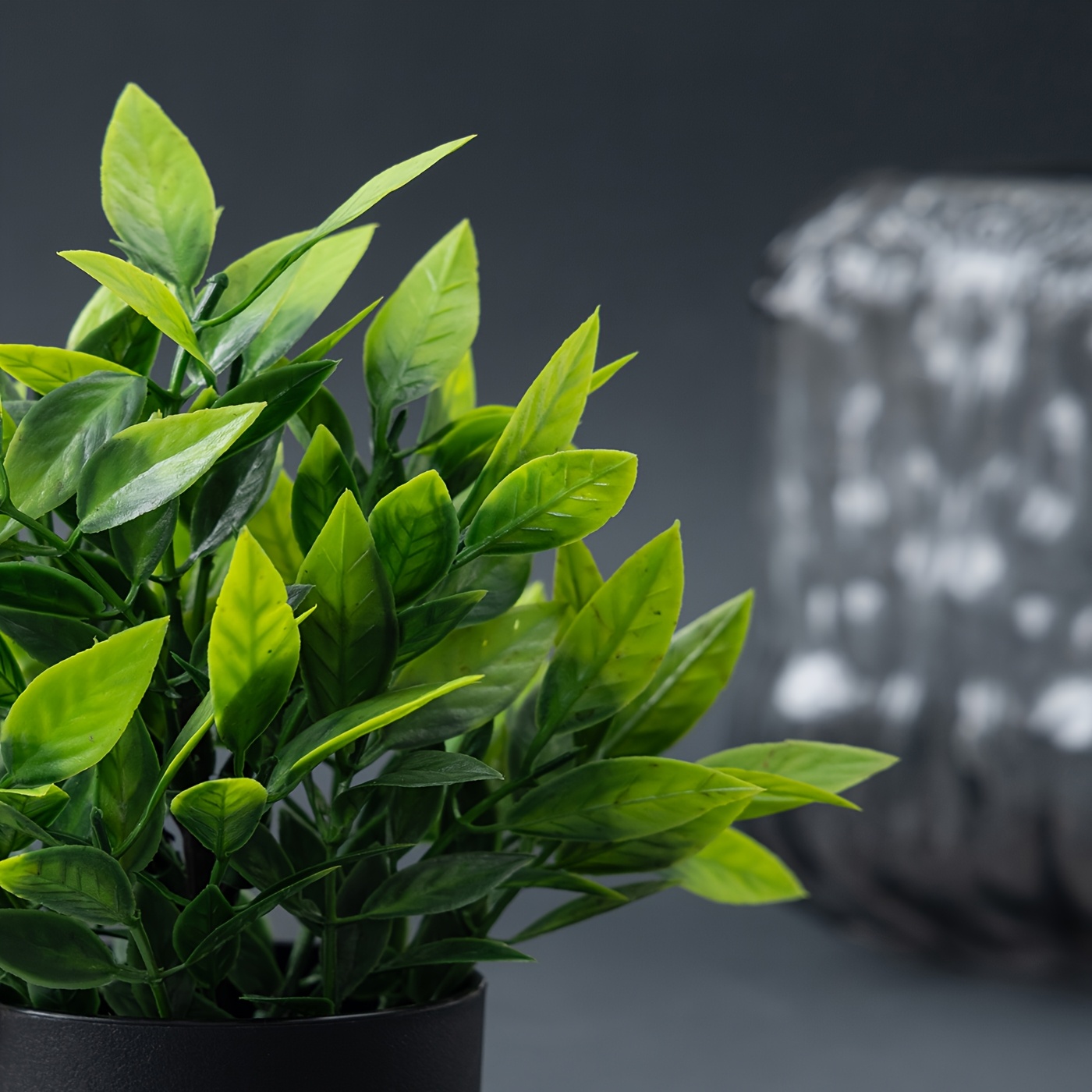 Mini Artificial Eucalyptus Plant in Sleek Black Pot - Lifelike Greenery for Home & Office Decor, Ideal for Desk, Tabletop Display, Versatile Indoor Decoration, Desk Greenery|Sleek Design|Realistic Texture, Artificial Plants for Home Decor
