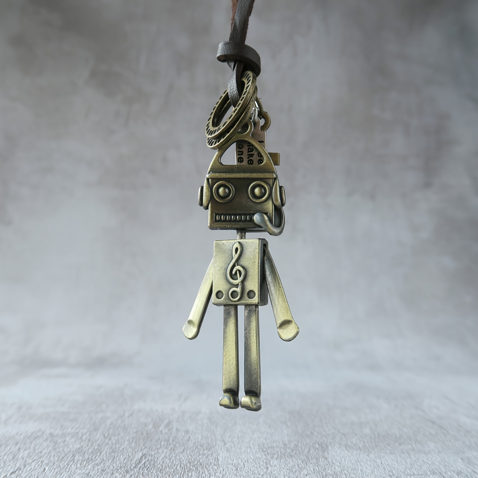 TEMU Exquisite Robot, Vintage Mechanical, Musical Beat, Trendy Cool Robot, Style Pendant, A Ornament But A Walking Artwork, Adjustable Leather Cord