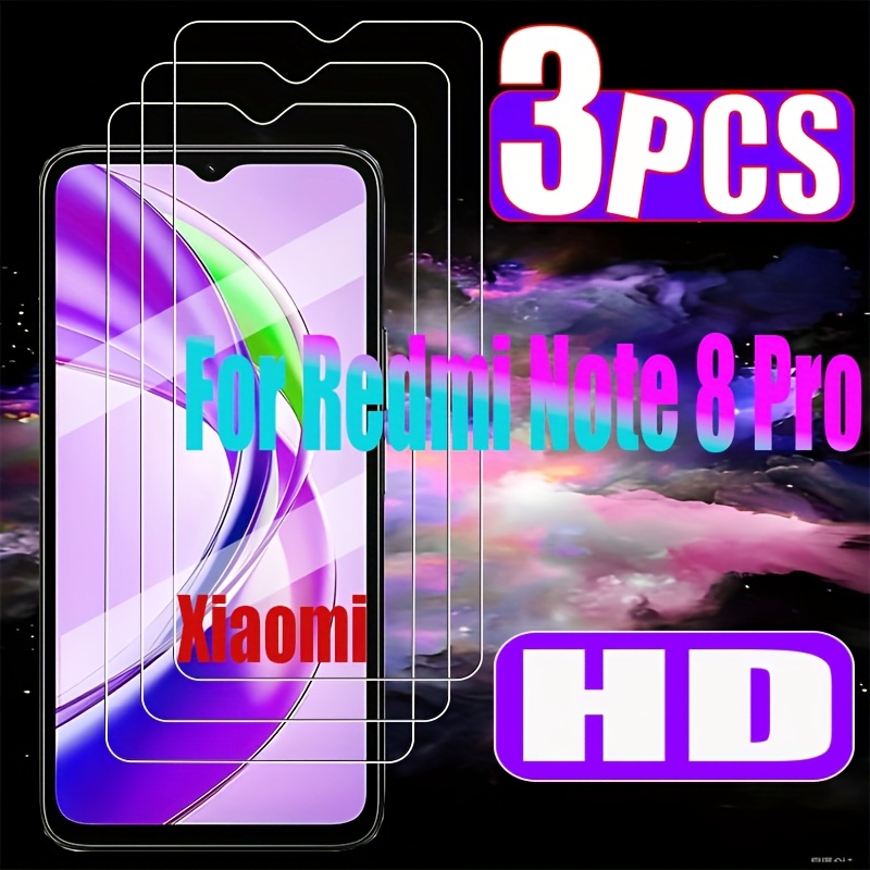 E-shop 3 Stück für Xiaomi Redmi Note 8 Pro, vollständig haftende gehärtete Glasfolie, bietet hochauflösende Klarheit Kratzfestigkeit, einfach
