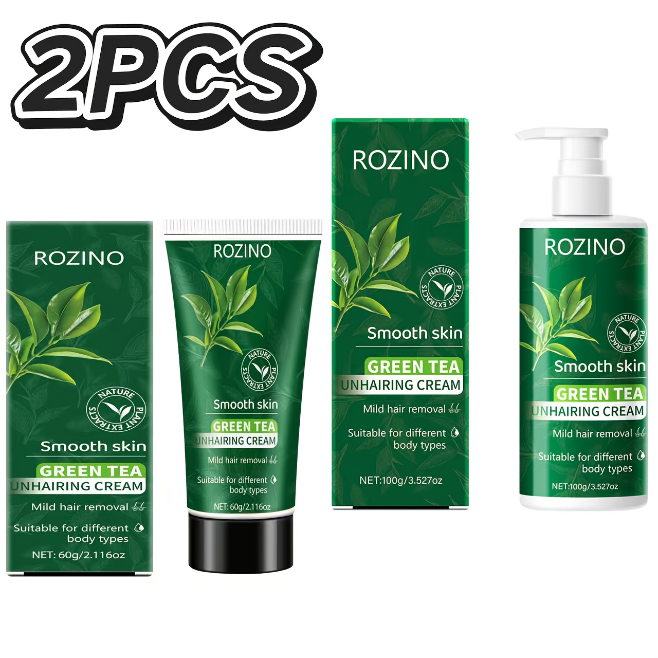 Green Tea Hair Removal Cream for Smooth Skin