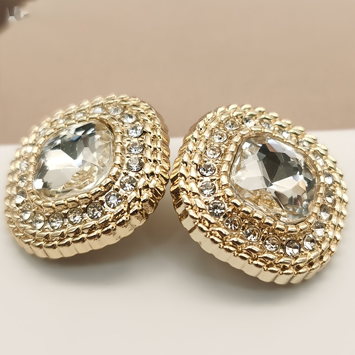 TEMU Lot de 5 boutons métalliques rétro de strass pour couture - Convient pour chemises, manteaux, pantalons et manuels de maison