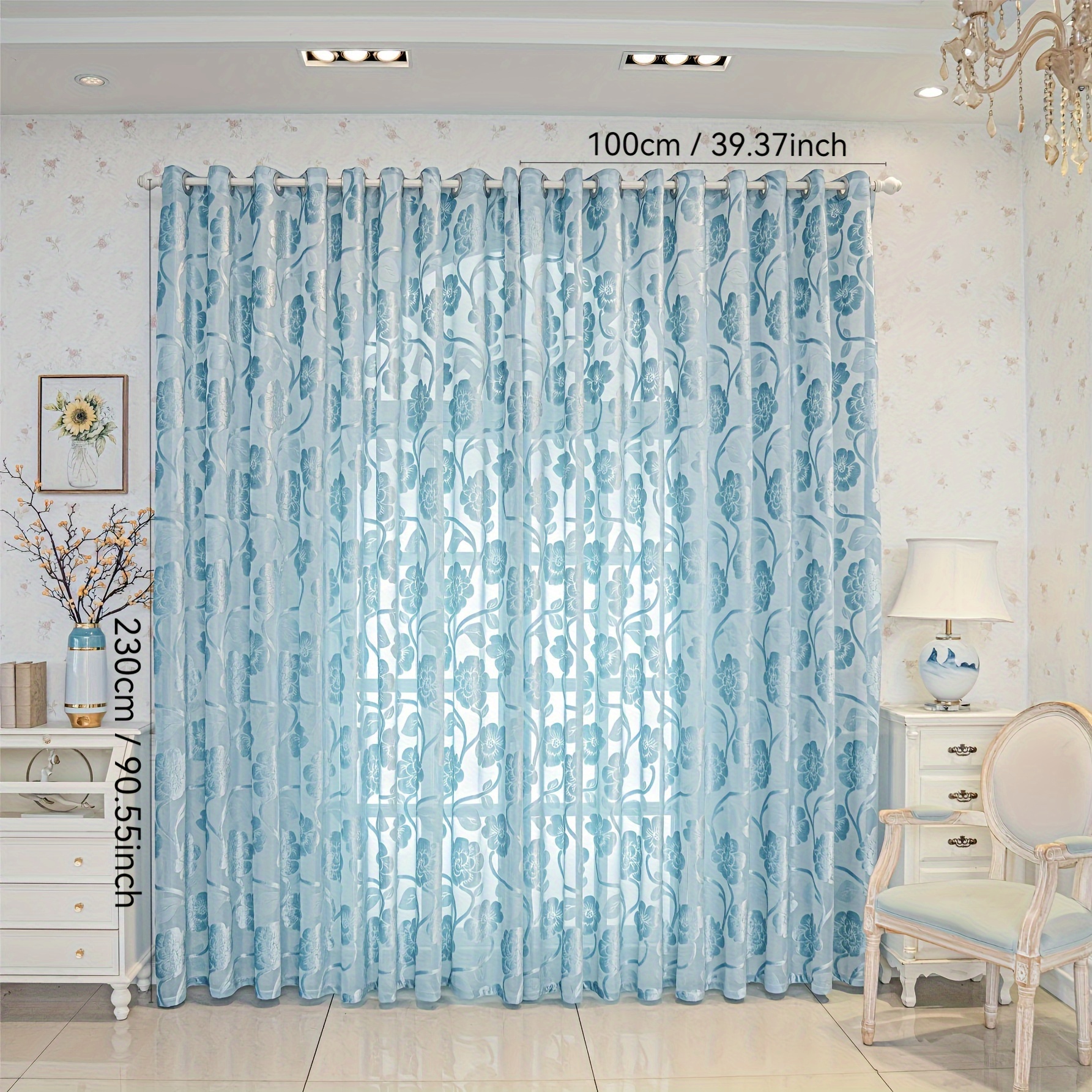 TEMU 1 pièce Rideau en fil, convient aux styles de luxe et européens, américains et français, pour la décoration intérieure, , , , installation