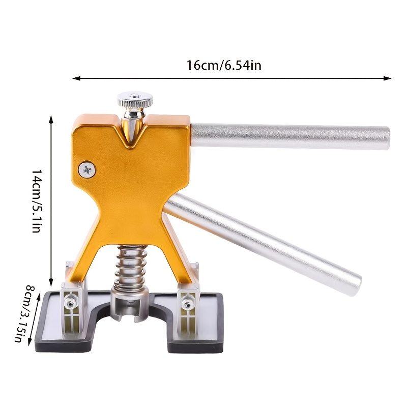 paintless dent repair kit   a dent repair tool set and a golden tool lifter   with 20 dent pull tabs suitable for repairing car body dents caused by hail and other   issues Product details 3